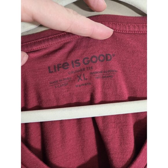 Life Is Good Crusher Tee Red Holiday Christmas Long Sleeve Grateful Sz XL - Picture 5 of 10